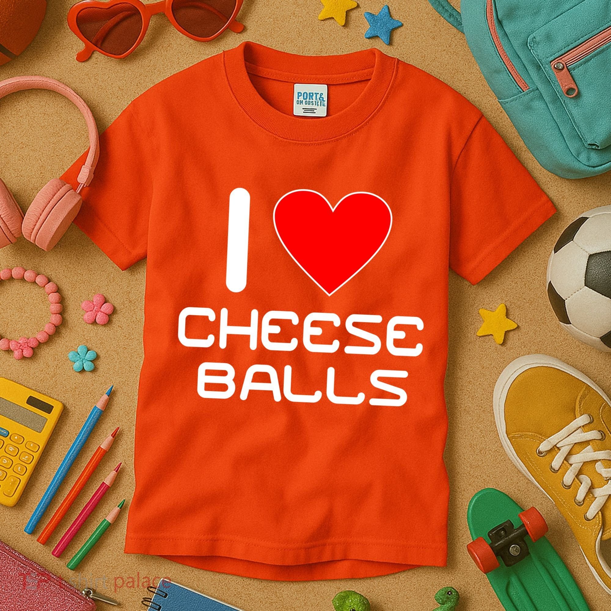 I Heart Cheese Balls Kids T-Shirt