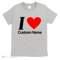 I Heart Custom Name Text Personalize T-Shirt thumb 0