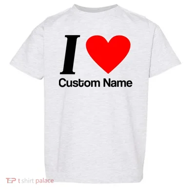 I Heart Custom Name Text Personalize Toddler T-Shirt