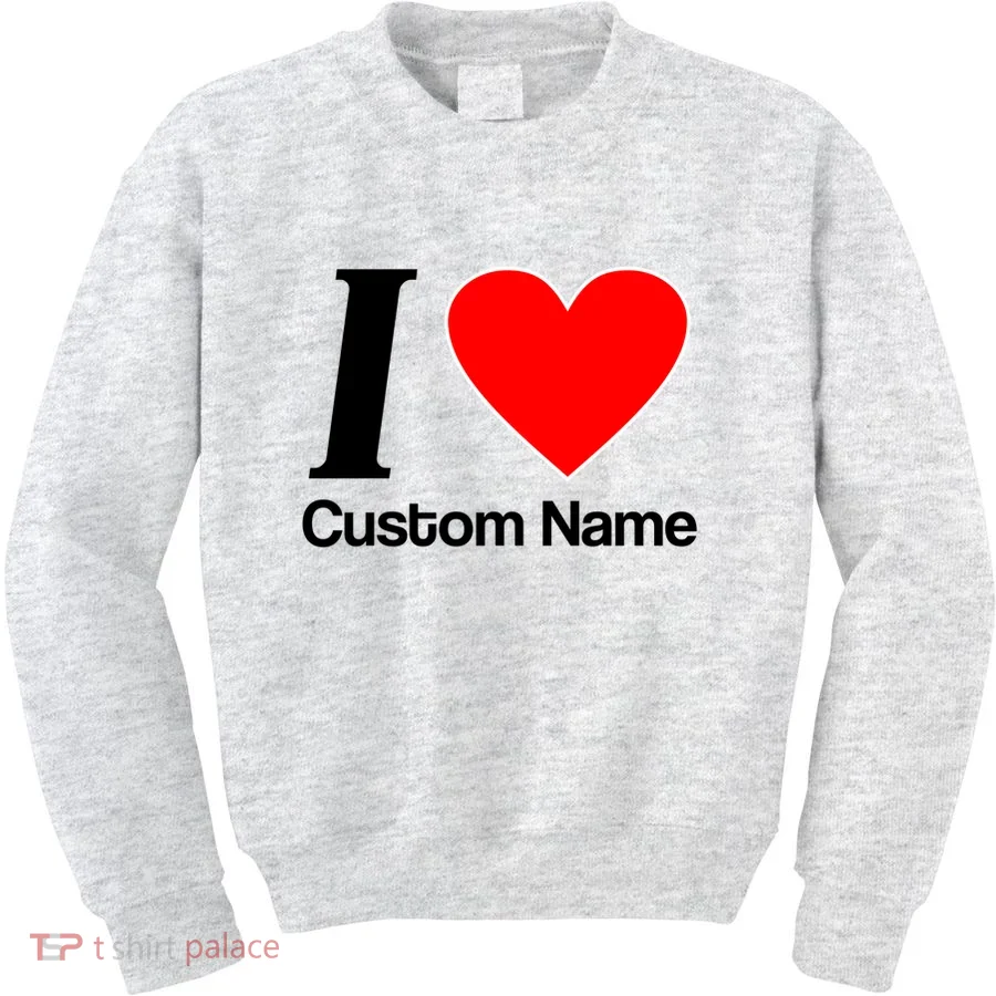 I Heart Custom Name Text Personalize Kids Sweatshirt