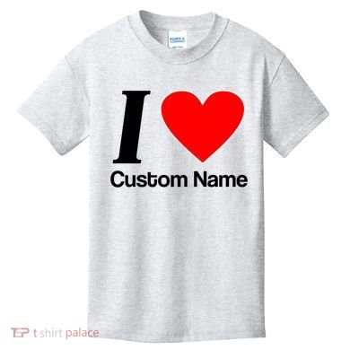 I Heart Custom Name Text Personalize Kids T-Shirt