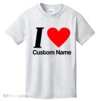 I Heart Custom Name Text Personalize Kids T-Shirt thumb 0