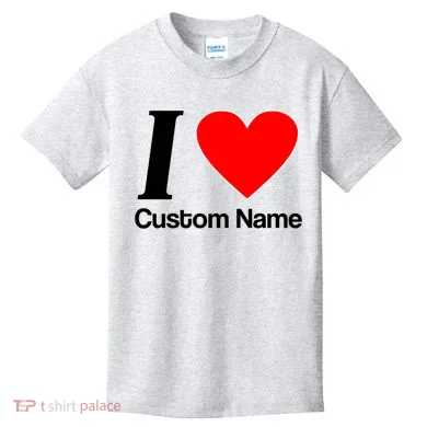 I Heart Custom Name Text Personalize Kids T-Shirt