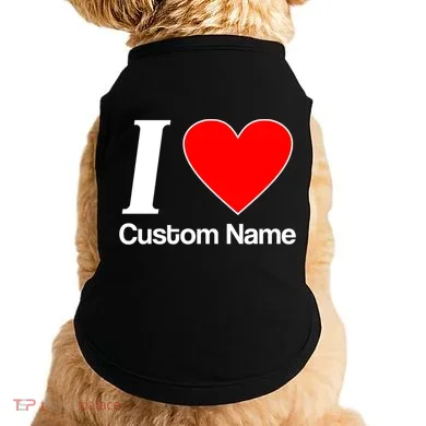 I Heart Custom Name Text Personalize Doggie Tank