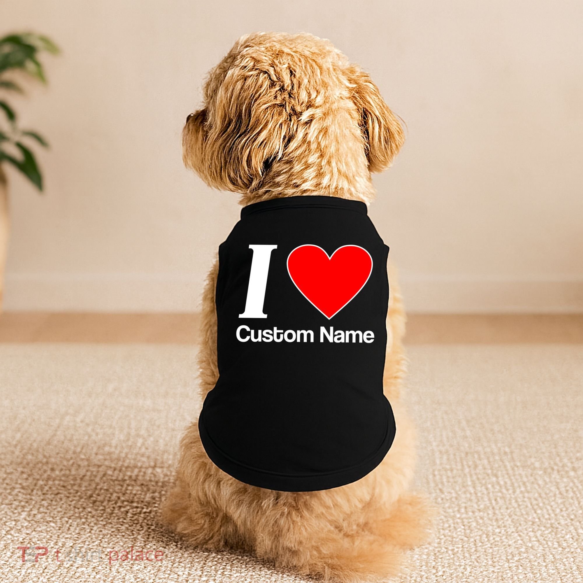 I Heart Custom Name Text Personalize Doggie Tank