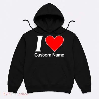I Heart Custom Name Text Personalize Hoodie
