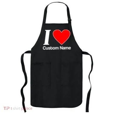 I Heart Custom Name Text Personalize Apron