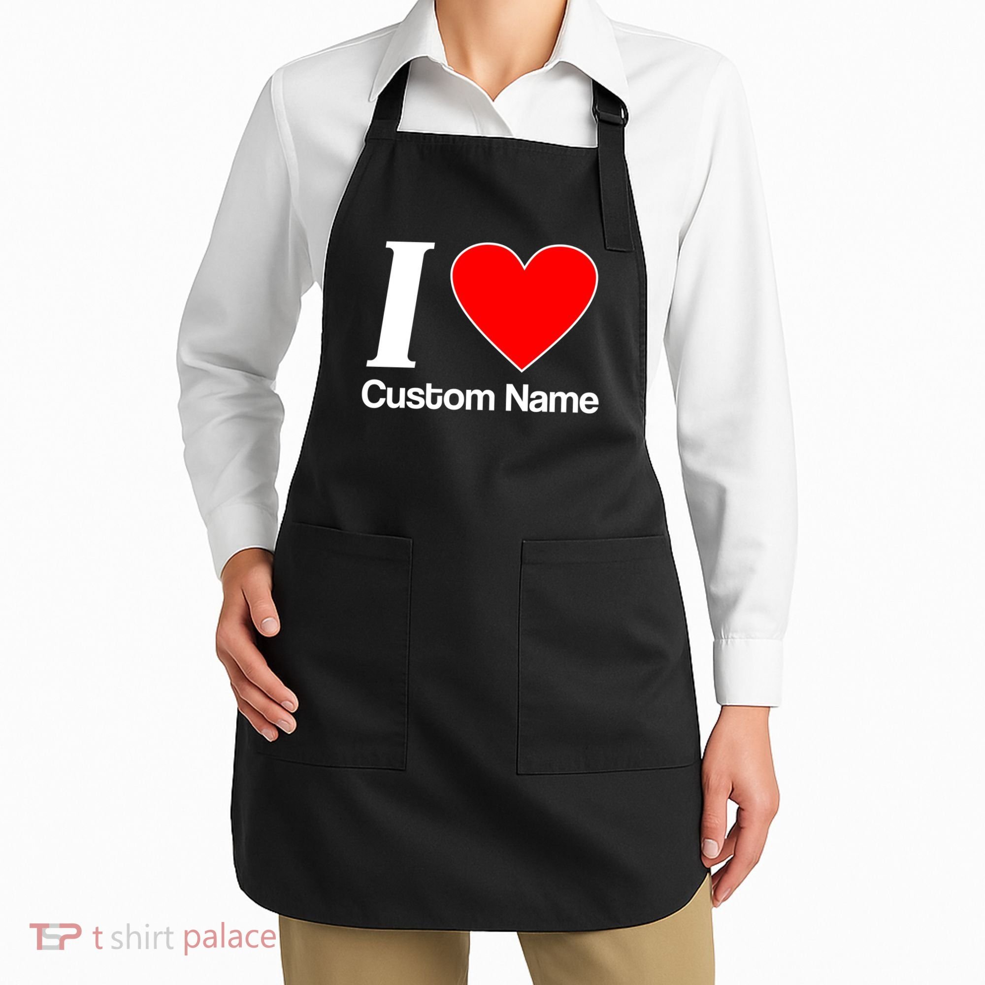 I Heart Custom Name Text Personalize Apron