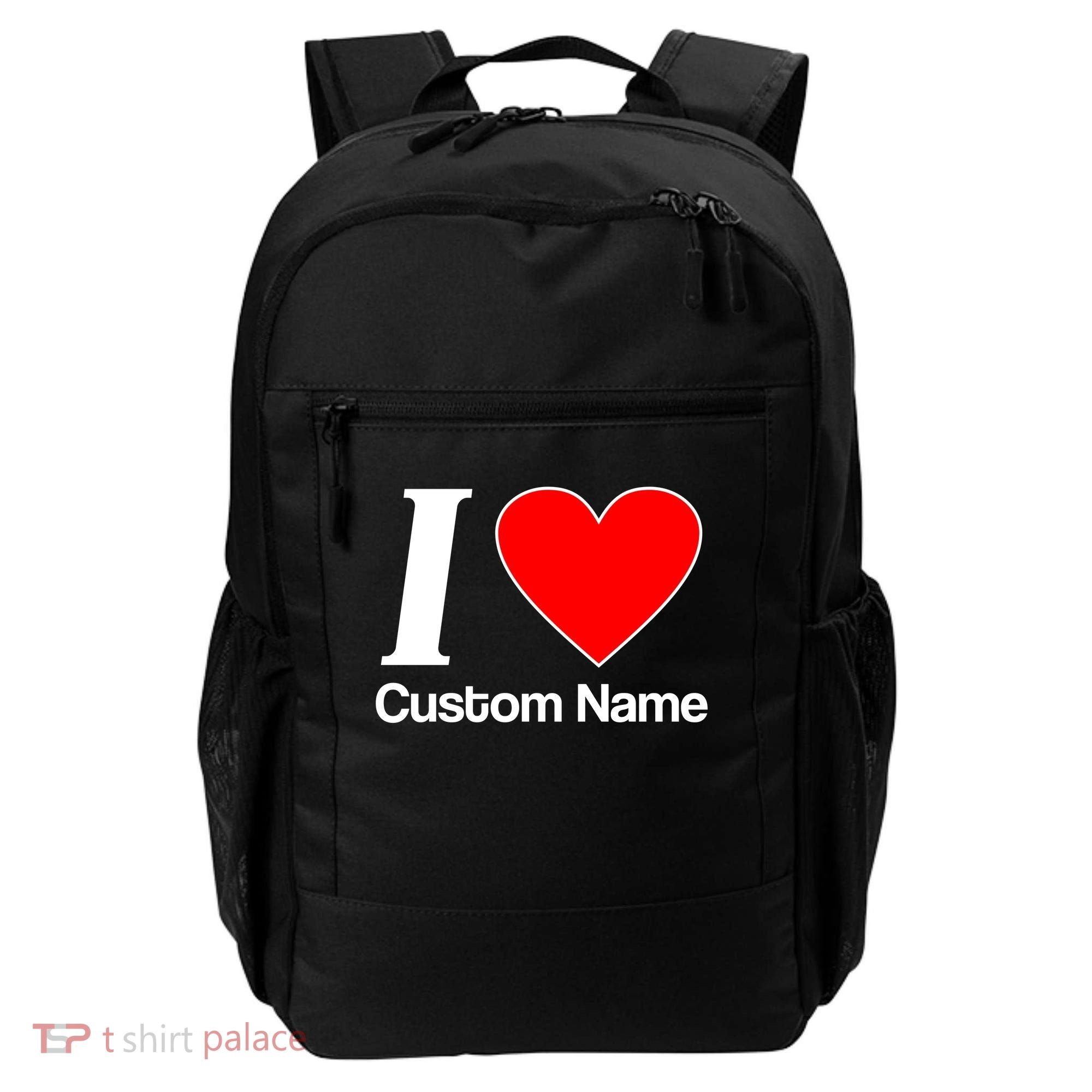 I Heart Custom Name Text Personalize Backpack