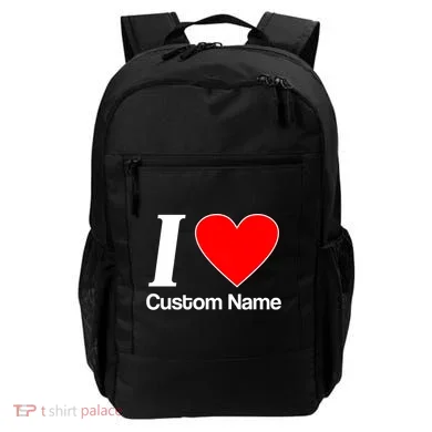 I Heart Custom Name Text Personalize Backpack