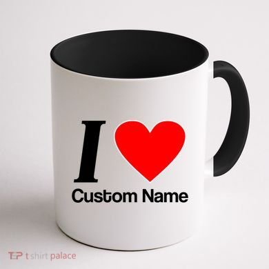 I Heart Custom Name Text Personalize Coffee Mug back