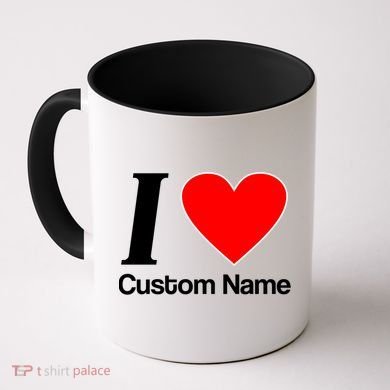 I Heart Custom Name Text Personalize Coffee Mug
