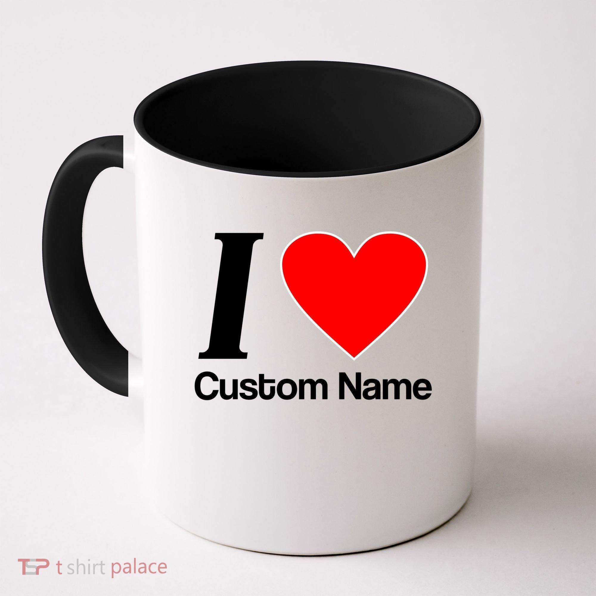 I Heart Custom Name Text Personalize Coffee Mug
