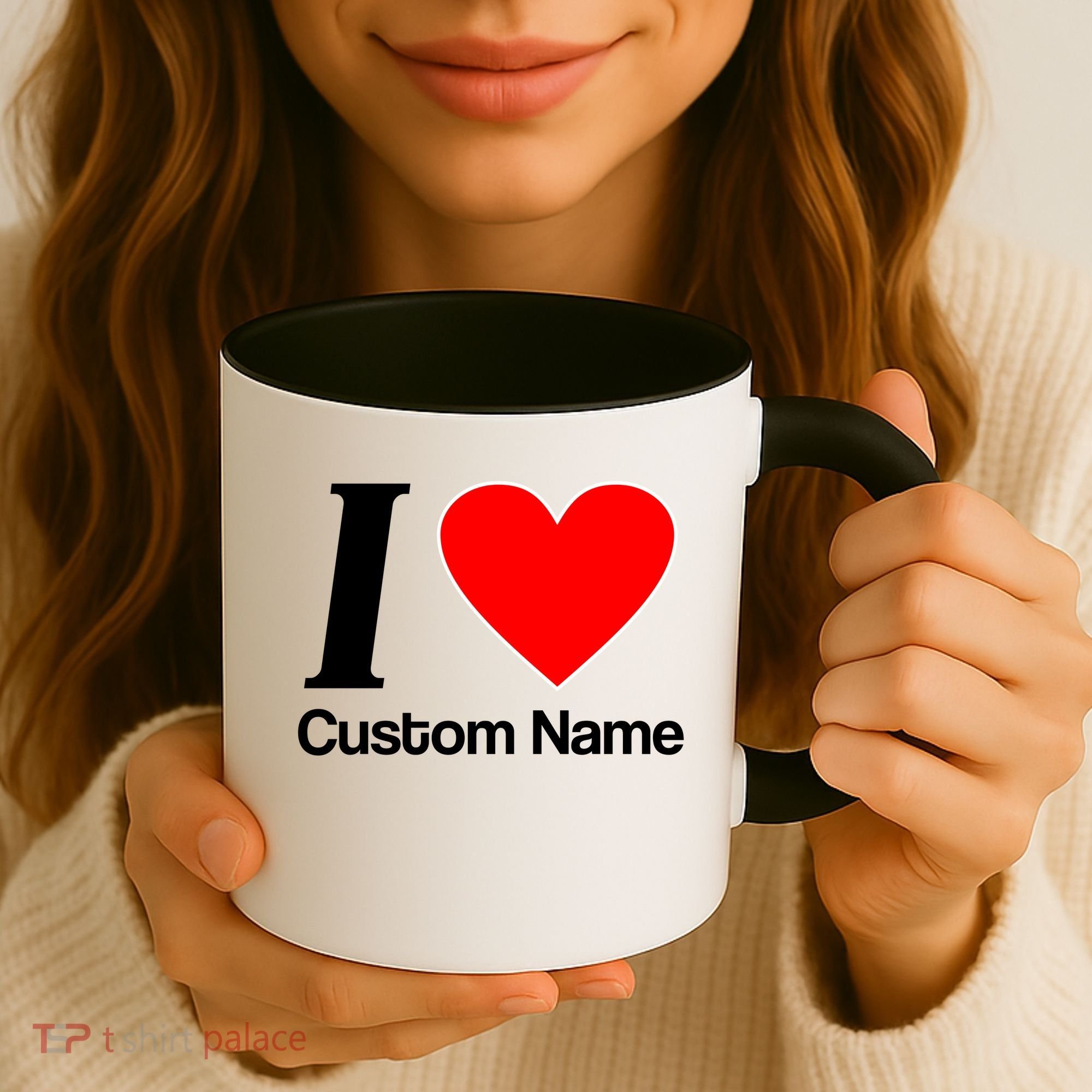 I Heart Custom Name Text Personalize Coffee Mug