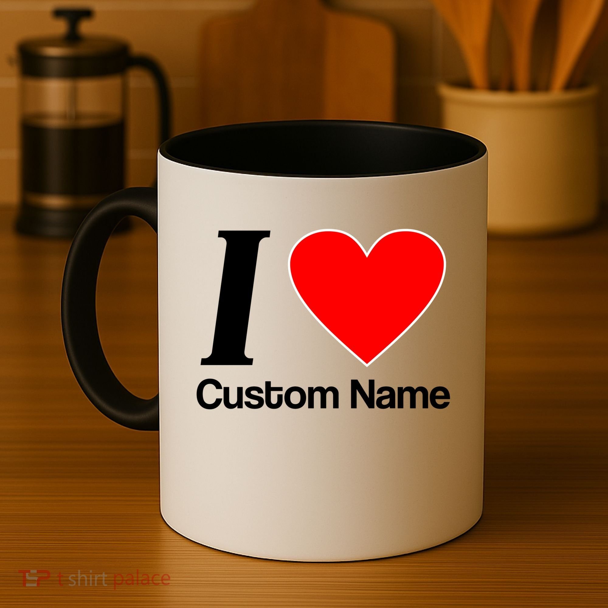 I Heart Custom Name Text Personalize Coffee Mug
