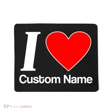 I Heart Custom Name Text Personalize Mousepad