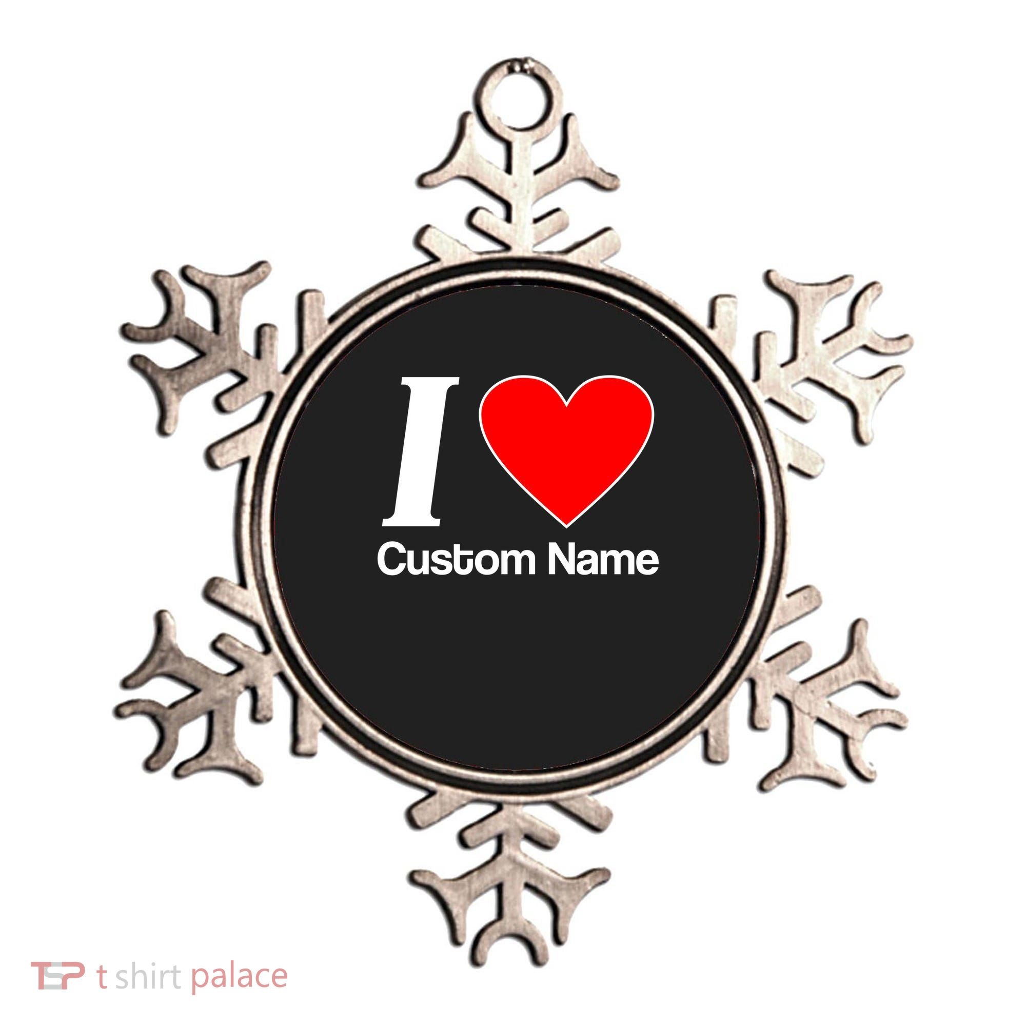 I Heart Custom Name Text Personalize Ornament