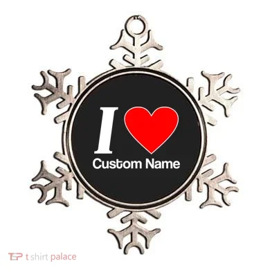 I Heart Custom Name Text Personalize Ornament