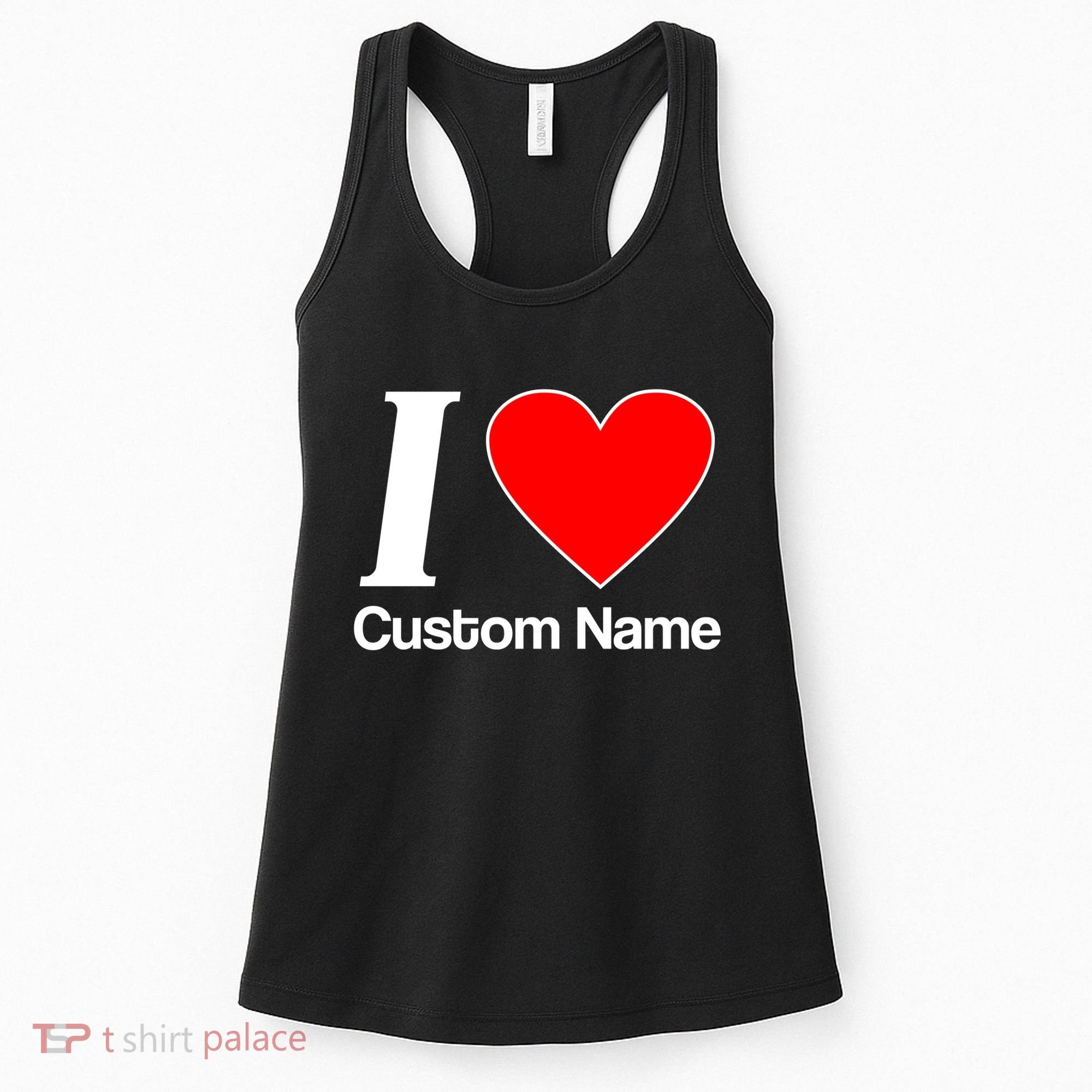 I Heart Custom Name Text Personalize Women's Tank Top