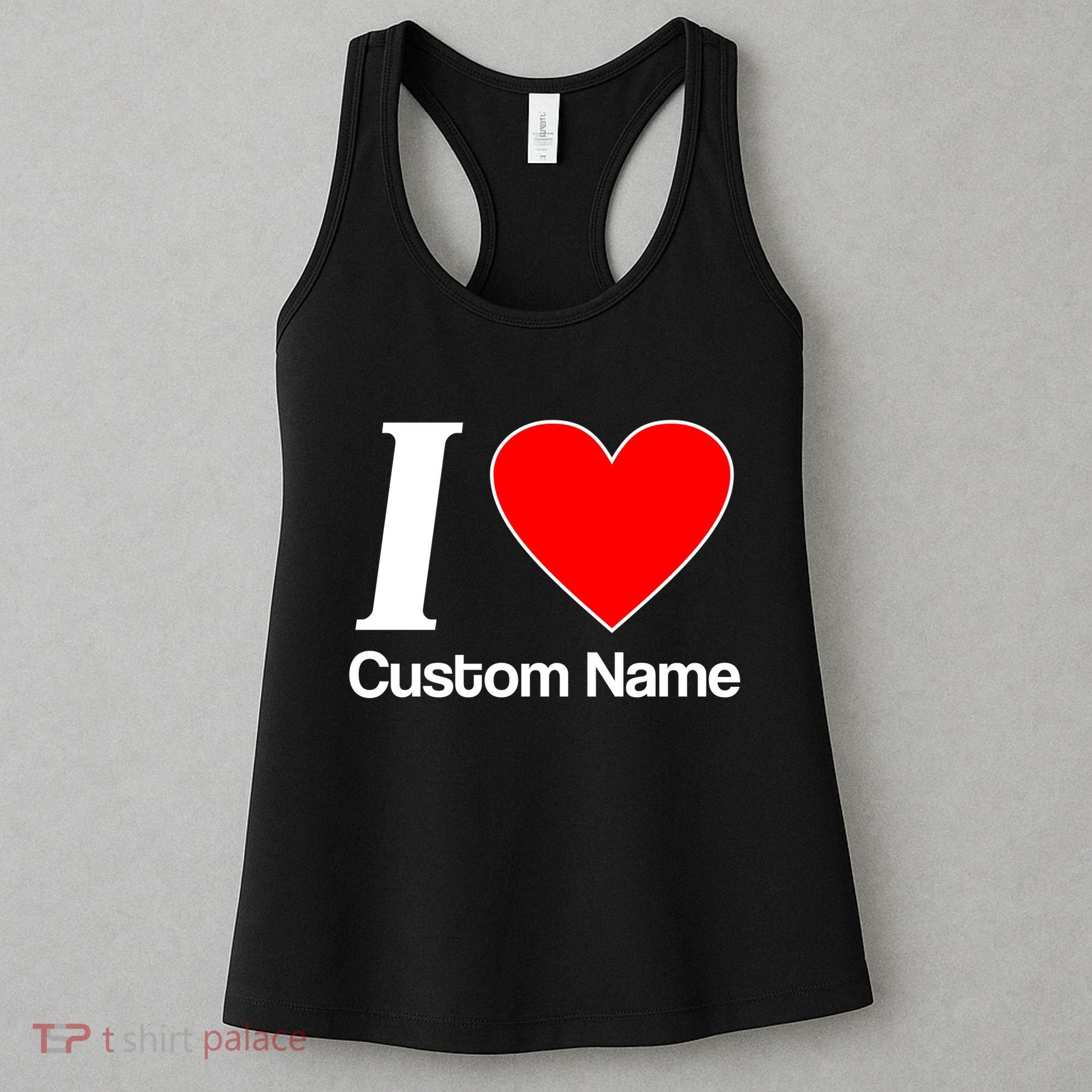 I Heart Custom Name Text Personalize Women's Tank Top