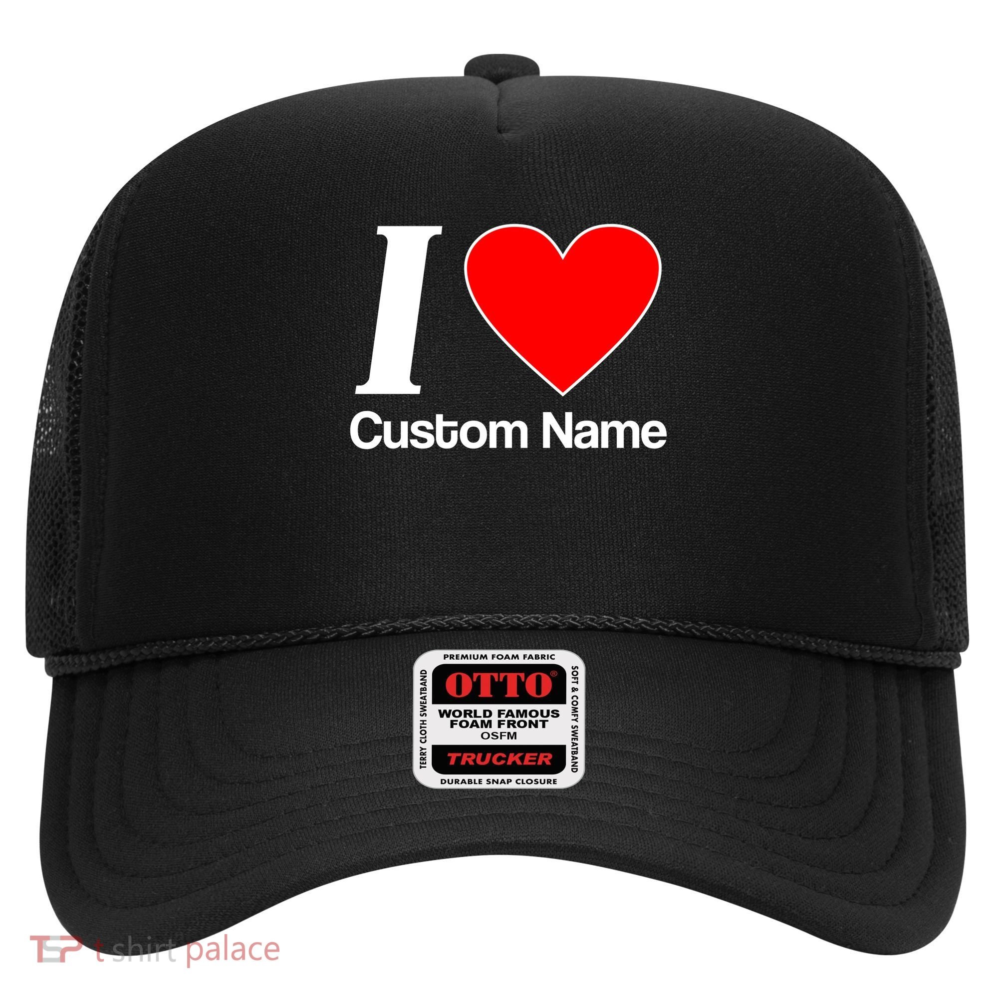 I Heart Custom Name Text Personalize Hat