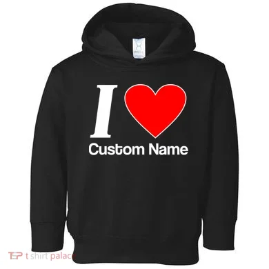 I Heart Custom Name Text Personalize Toddler Hoodie