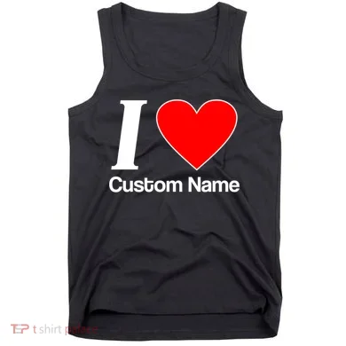 I Heart Custom Name Text Personalize Tank Top
