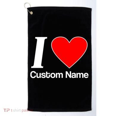 I Heart Custom Name Text Personalize Golf Towel