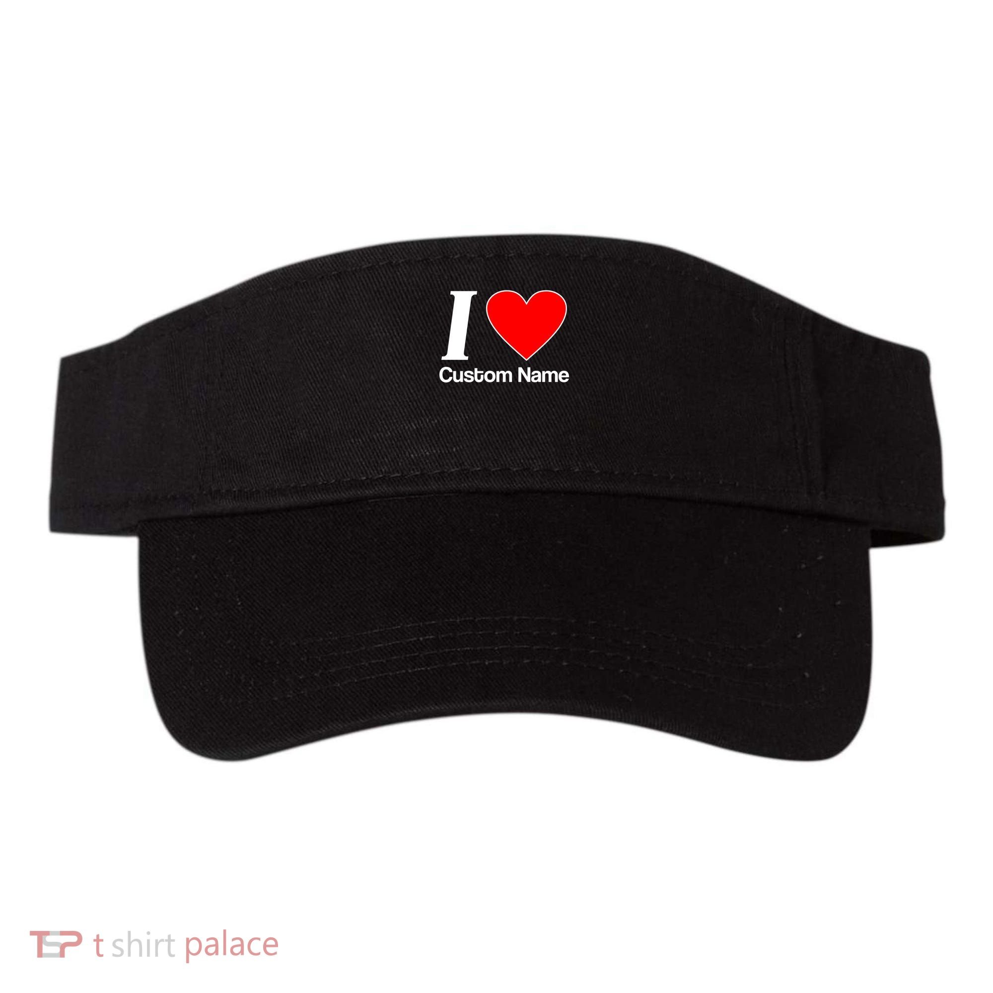I Heart Custom Name Text Personalize Visor