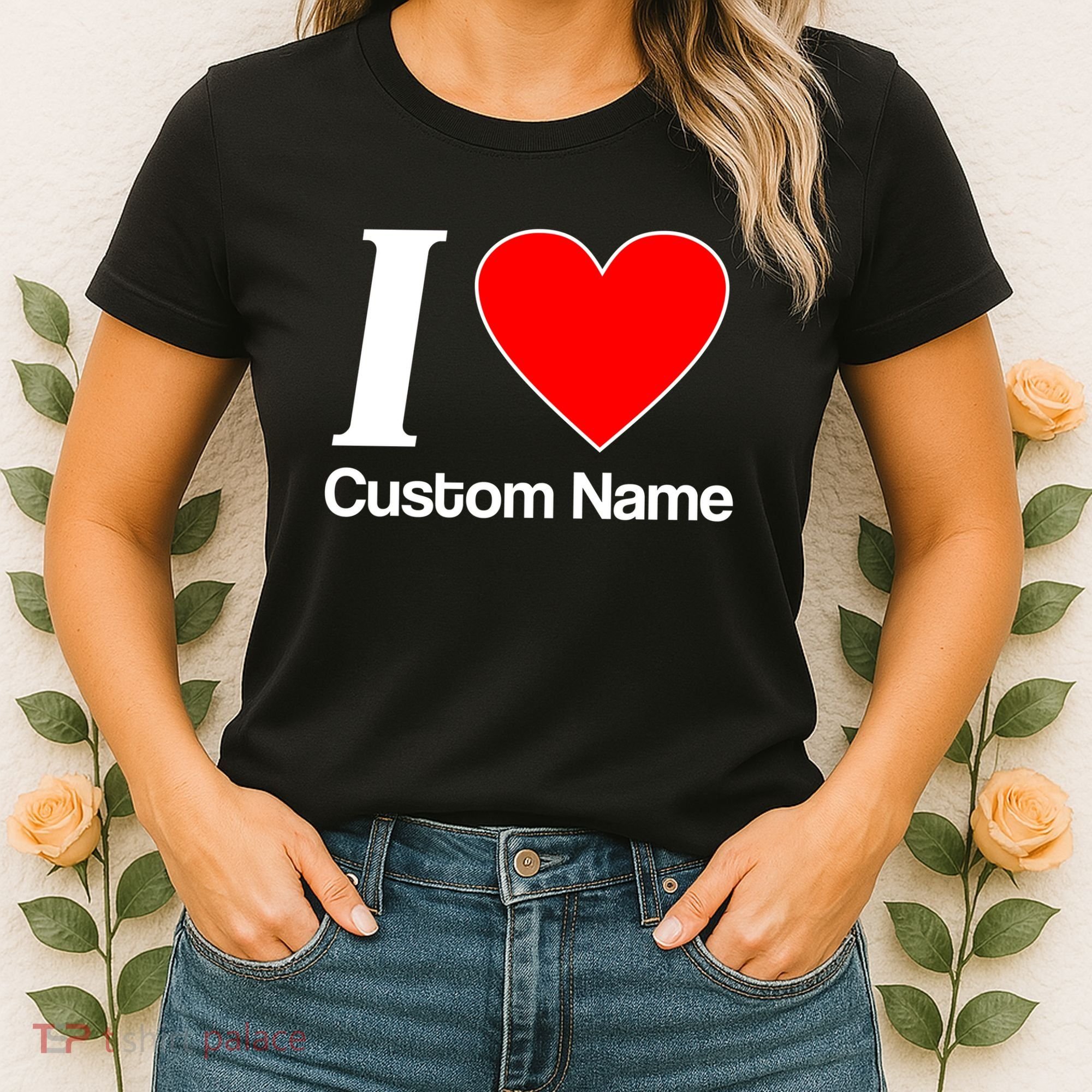 I Heart Custom Name Text Personalize Women's T-Shirt