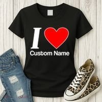 I Heart Custom Name Text Personalize Women's T-Shirt thumb 3
