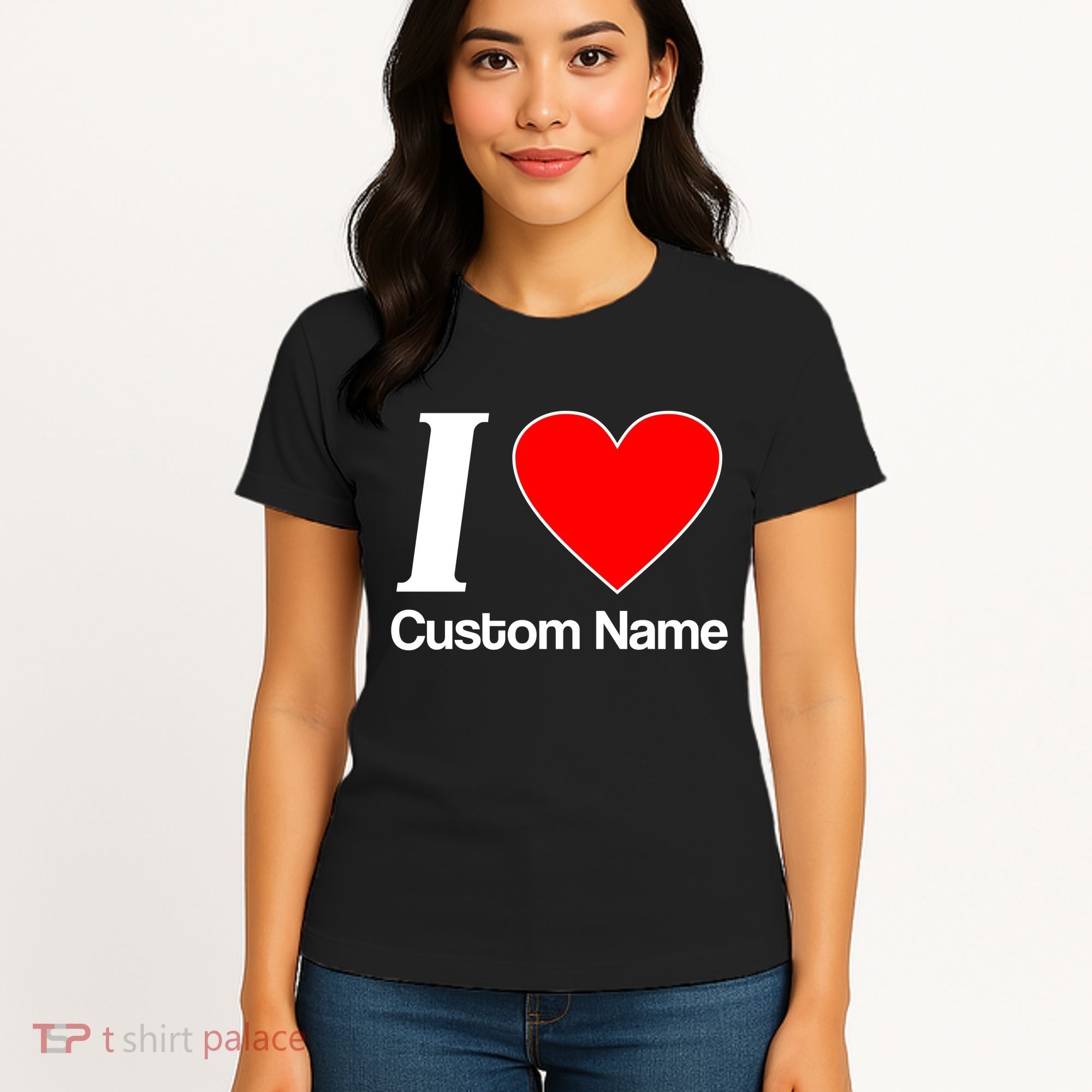 I Heart Custom Name Text Personalize Women's T-Shirt