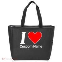 I Heart Custom Name Text Personalize Tote Bag thumb 0