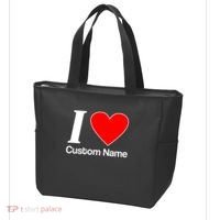 I Heart Custom Name Text Personalize Tote Bag thumb 3
