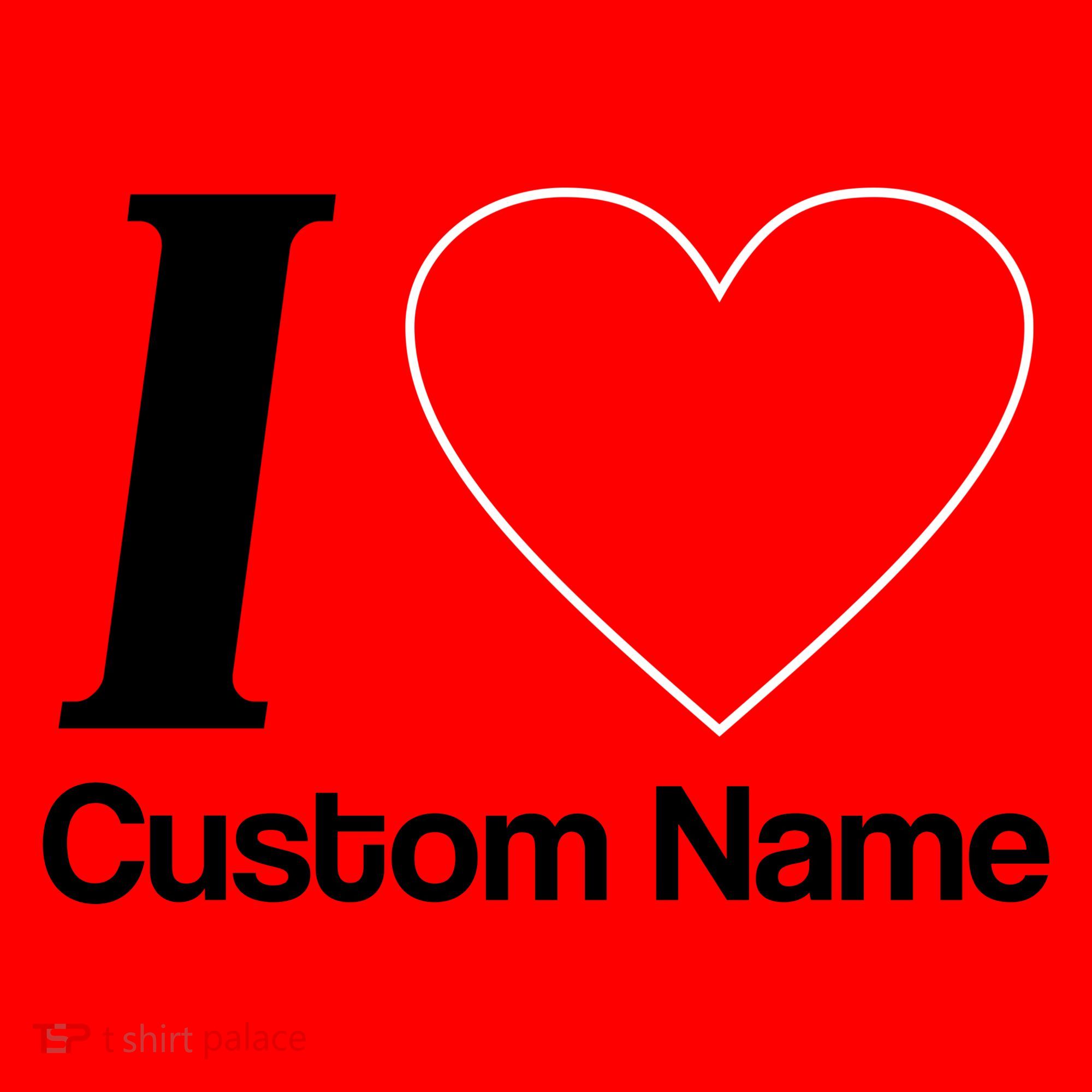I Heart Custom Name Text Personalize Santa Hat