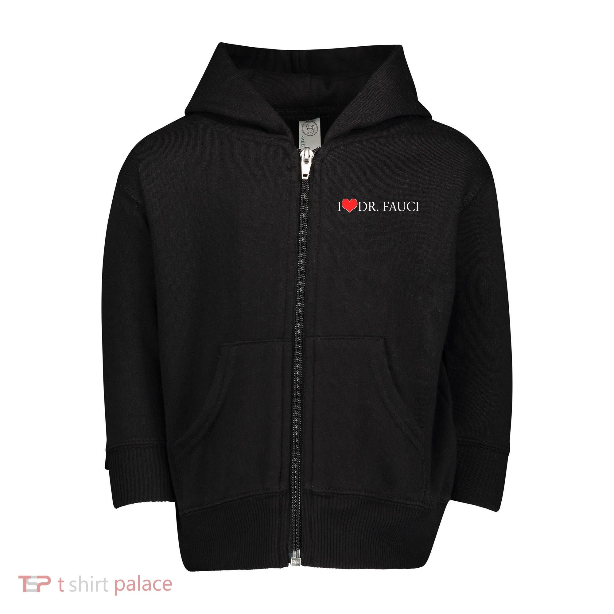 I Heart Dr Fauci Toddler Zip Fleece Hoodie