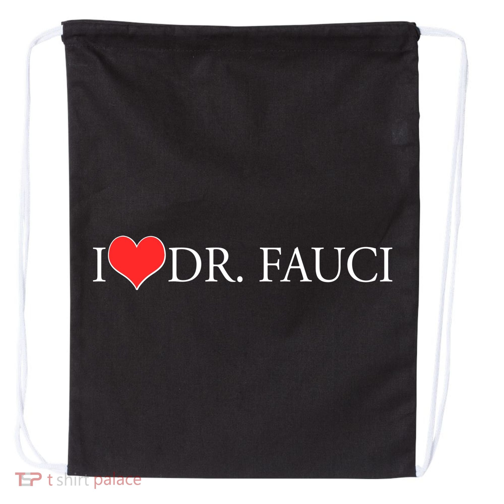 I Heart Dr Fauci Drawstring Bag