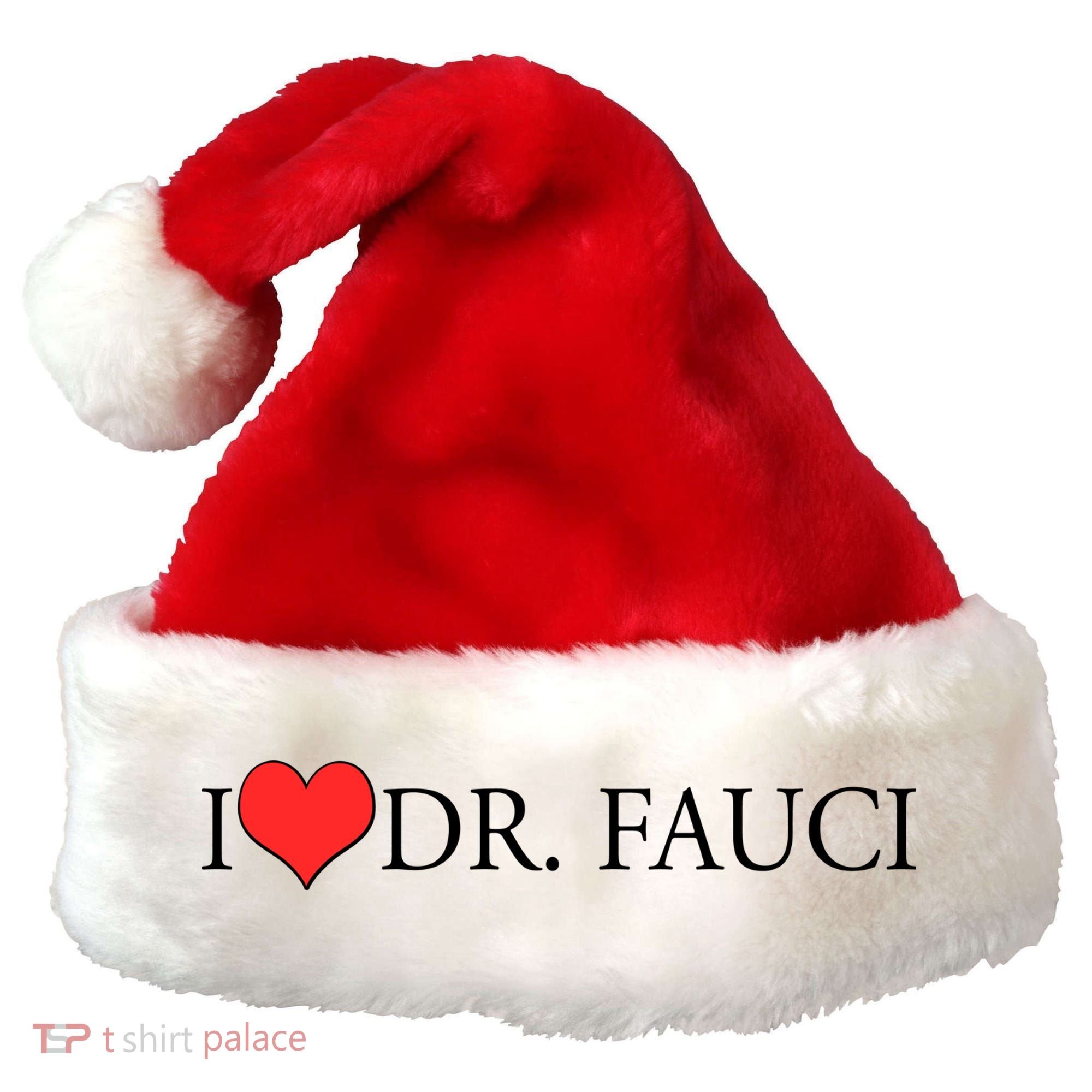 I Heart Dr Fauci Santa Hat