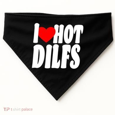 I Heart Hot Dilfs USA-Made Doggie Bandana