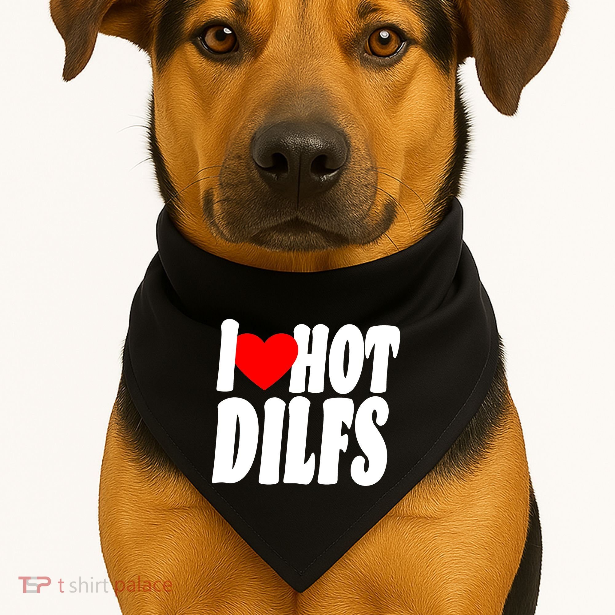 I Heart Hot Dilfs USA-Made Doggie Bandana