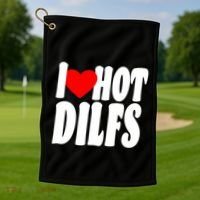 I Heart Hot Dilfs Golf Towel thumb 1