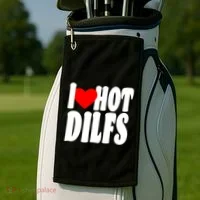 I Heart Hot Dilfs Golf Towel thumb 2