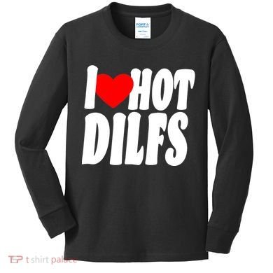 I Heart Hot Dilfs Kids Long Sleeve Shirt