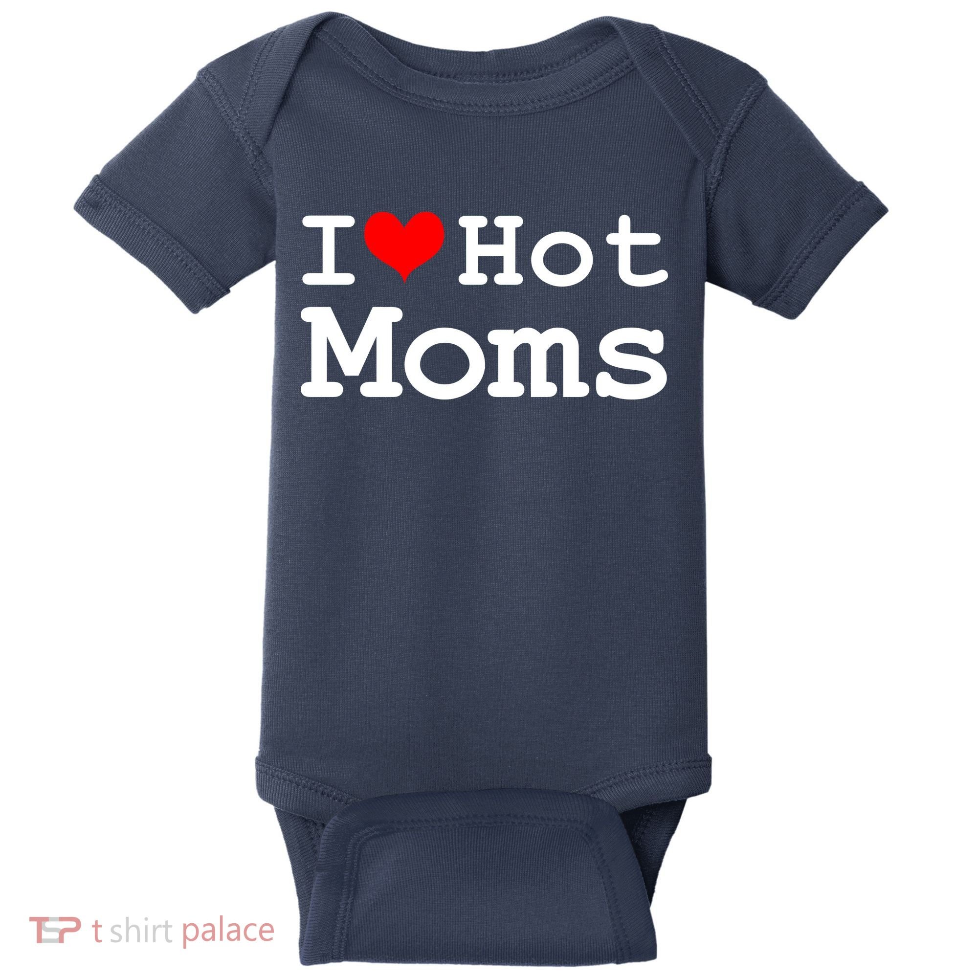 I Heart Hot Moms Baby Bodysuit