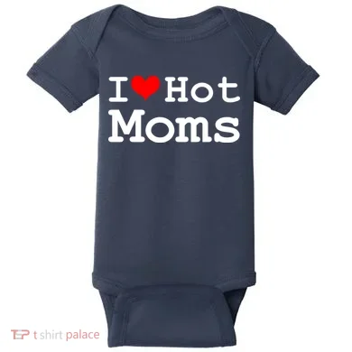 I Heart Hot Moms Baby Bodysuit
