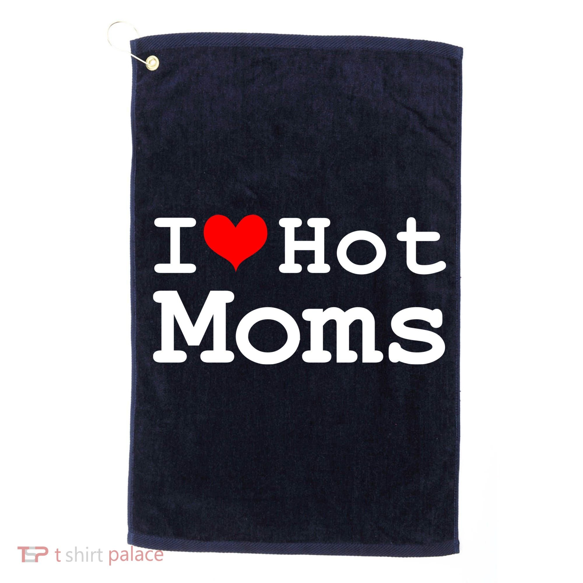 I Heart Hot Moms Golf Towel