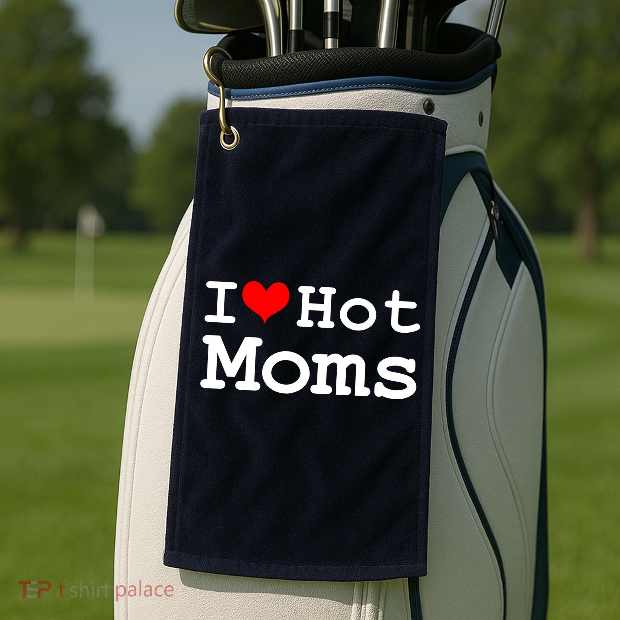 I Heart Hot Moms Golf Towel