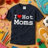 I Heart Hot Moms Kids T-Shirt thumb 3