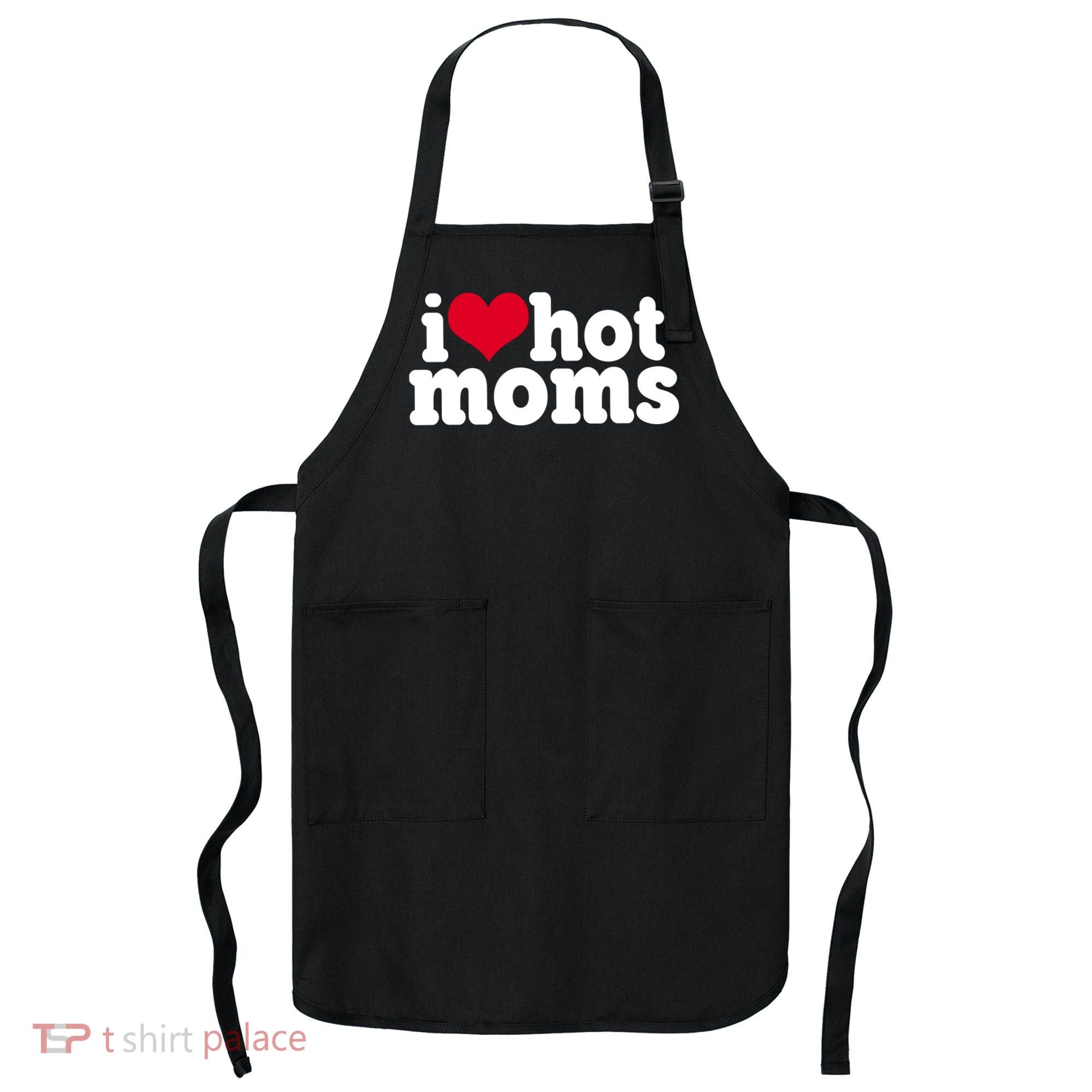 I Heart Hot Moms Funny Meme Apron