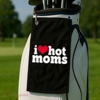 I Heart Hot Moms Funny Meme Golf Towel thumb 2